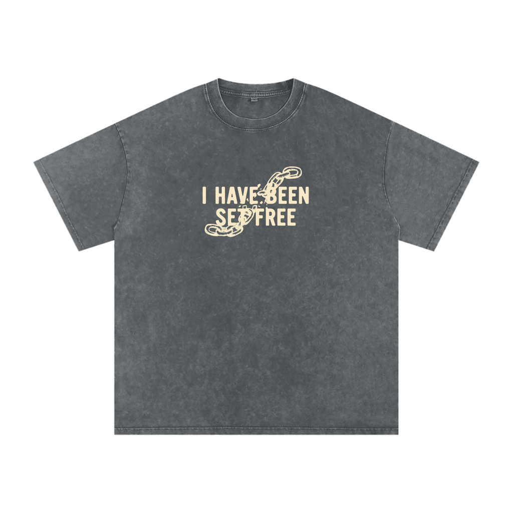 Snow Washed Oversized Cotton T-Shirt