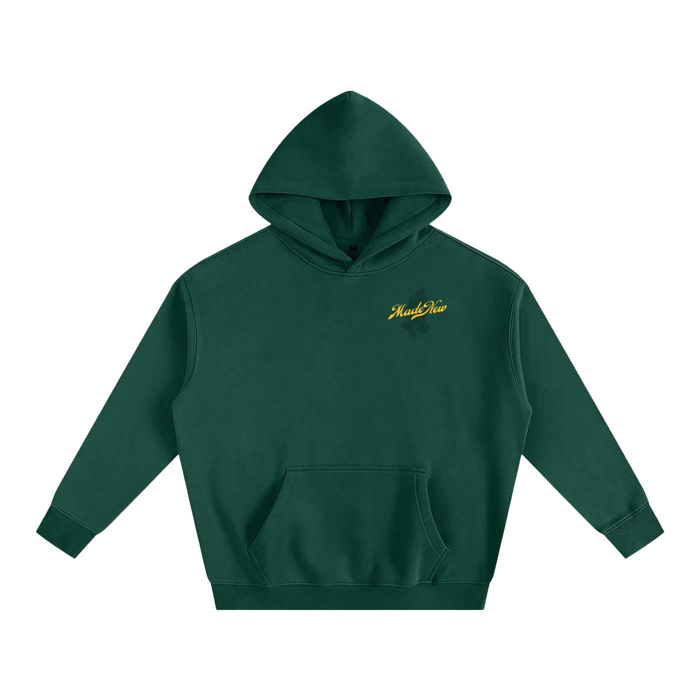 Oversize Simple Logo Fleeced Hoodie