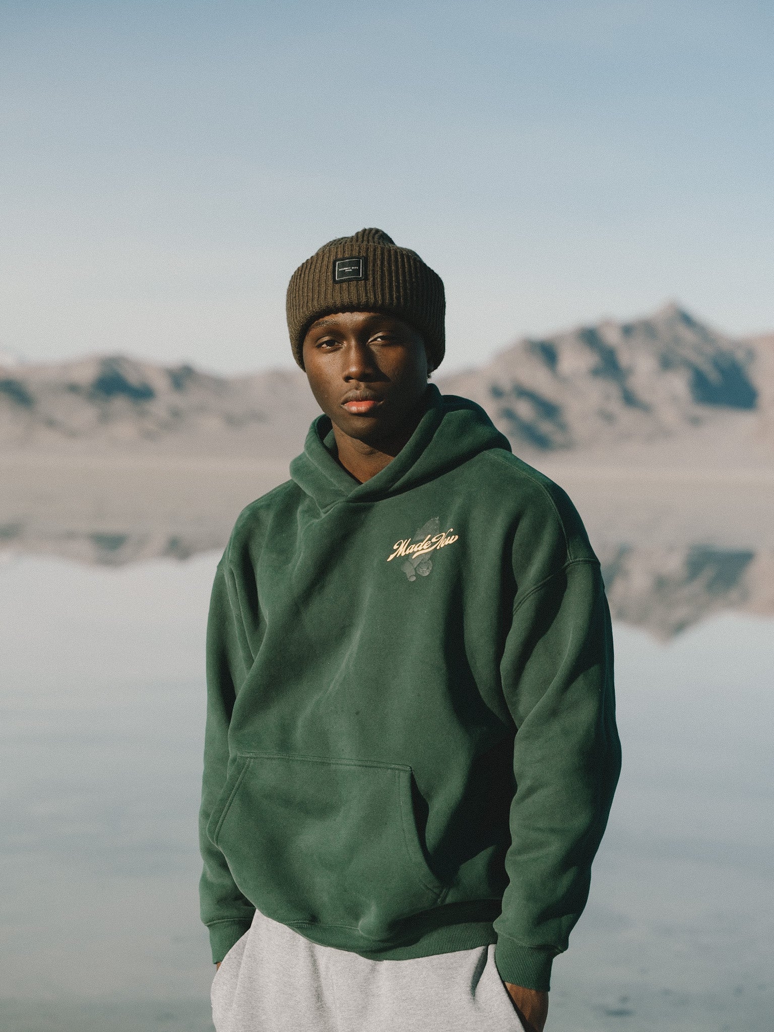 Oversize Simple Logo Fleeced Hoodie