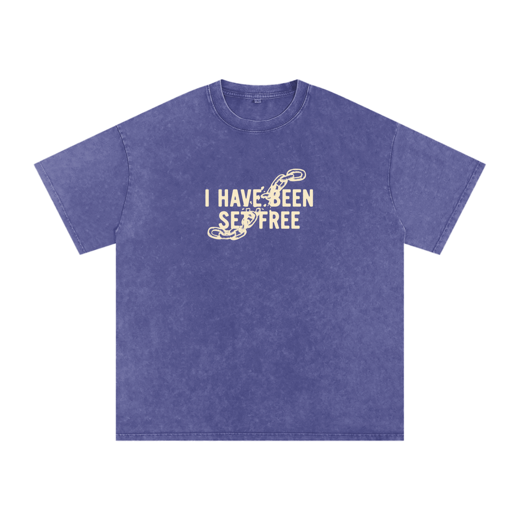 Snow Washed Oversized Cotton T-Shirt