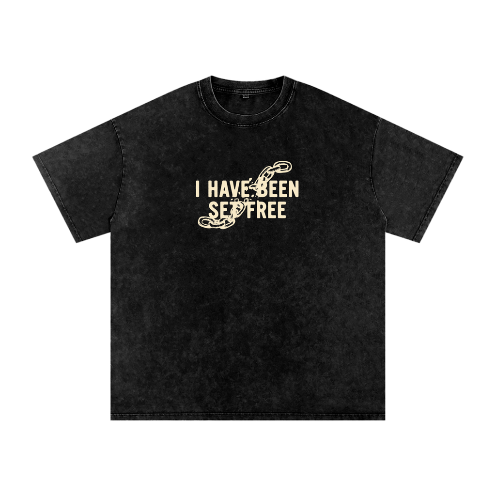 Snow Washed Oversized Cotton T-Shirt